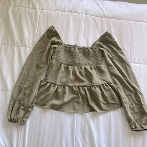 Green long sleeve top